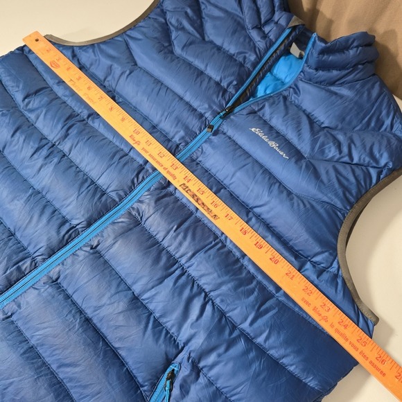 Eddie Bauer Vest Mens XL Tall Blue First Ascent Down Puffer Hiking Outdoors READ - Picture 13 of 15